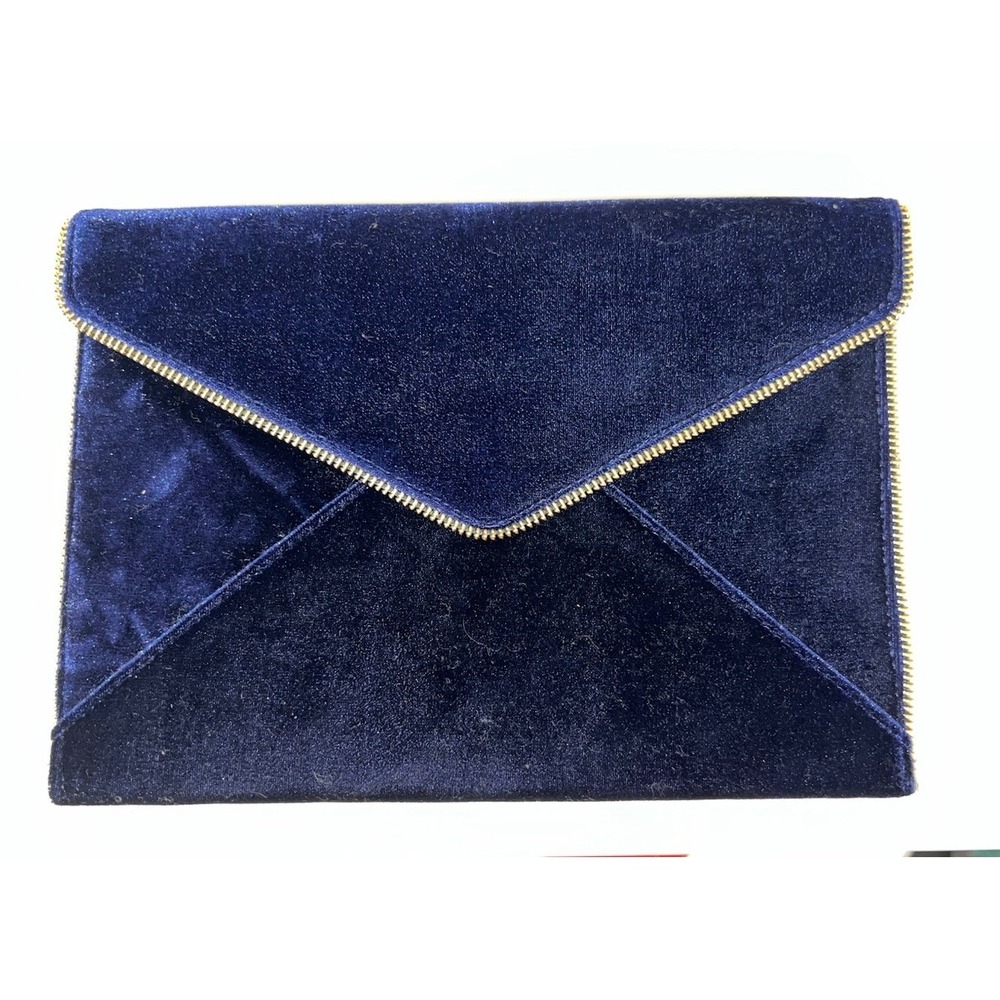 (…5)Rebecca Minkoff envelope clutch Blue zipper trim - Picture 2 of 8